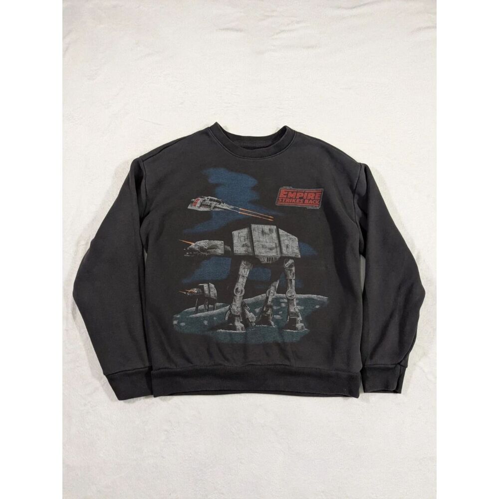 Hollister Star Wars Empire Strikes Back AT-AT Graphic Sweatshirt S Black